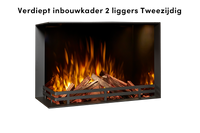 Fair Fires Tru Vizion Solution insert 650 tweezijdig met vlammen en houtblokken
