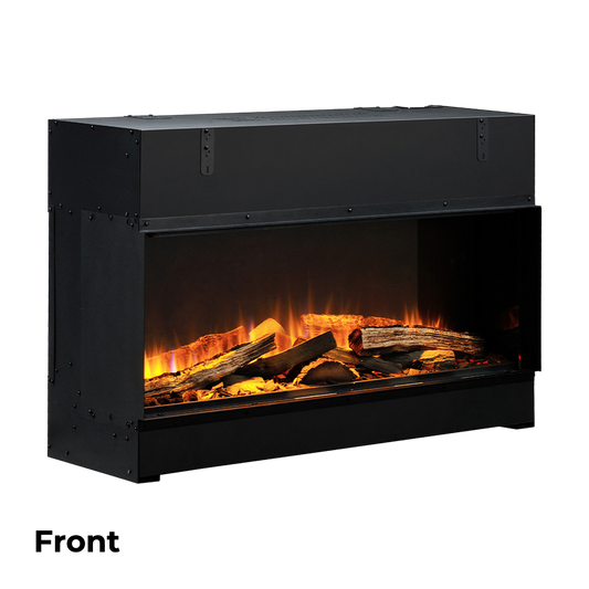 Dimplex Vivente Plus 100 zwarte haard met vlammen en houtblokken
