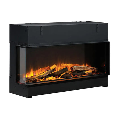 Dimplex Vivente Plus 100 Tweezijdig elektrische haard met realistisch vlameffect en houtblokken.