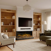 Element4 Volta 150H elektrische haard met vlambeeld in een moderne woonkamer