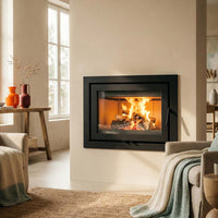 Wanders WAN-2060 Front inzet in moderne woonkamer met brandend vuur