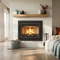 Wanders WAN-2068 Front in moderne woonkamer met brandend haardvuur