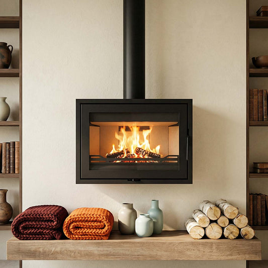 Wanders WAN-2075 Black Edition Low hangende haard in moderne woonkamer