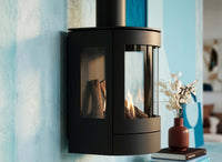 Wanders Balsa Wall wandhaard met brandend hout in een modern interieur
