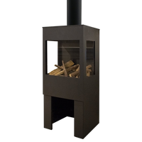 Wanders Onyx Base gaskachel met houtblokken en hoge rookafvoer