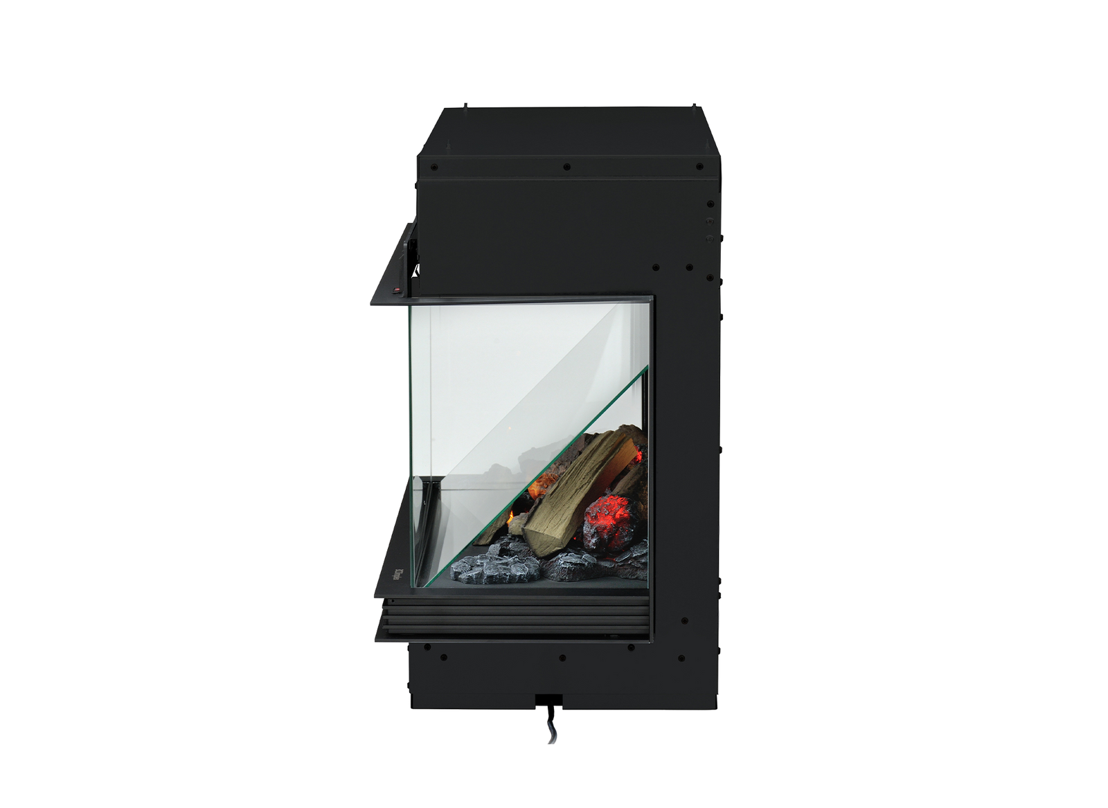 Dimplex Opti-V Vista 70 III elektrische haard met glazen front en houtblokken
