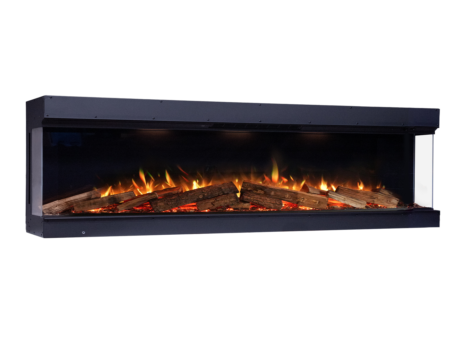 Element4 Elite 240 E Supreme in zwarte inbouwhaard met vlammen en houtblokken