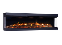 Element4 Elite 240 E Supreme in zwarte inbouwhaard met vlammen en houtblokken