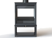 Charlton & Jenrick Fireline Woodtec 8 kW doorkijk haard op witte achtergrond
