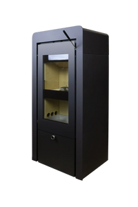 Xeoos Aqua x8 zwarte houtkachel met glazen deur
