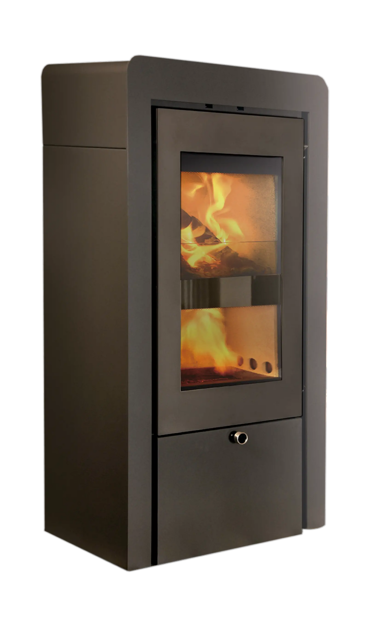 Xeoos Aqua x8 houtkachel met zicht op vlammen