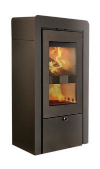 Xeoos Aqua x8 houtkachel met zicht op vlammen